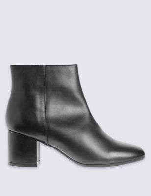 Wide Fit Leather Ankle Boots with Footglove™ | Footglove™ | M&S