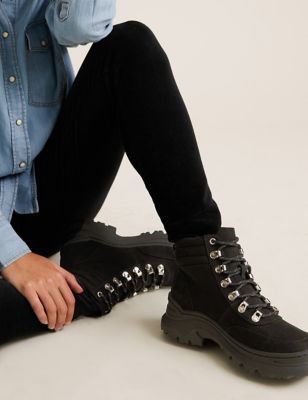 Chunky Hiker Flat Ankle Boots