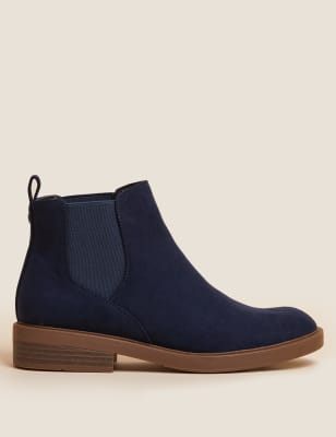 ladies blue suede ankle boots