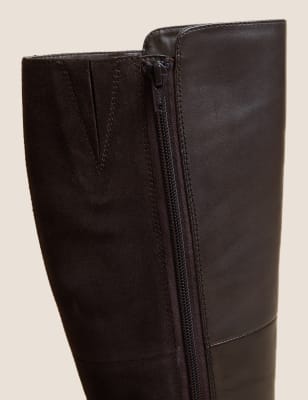 

M&S Collection Botas de ancho especial planas de piel por la rodillaWomens - Brown, Brown