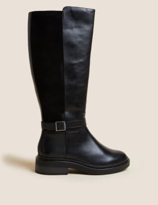 Flat on sale knee boots