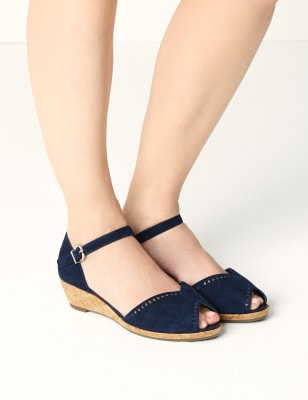 marks and spencer navy wedges