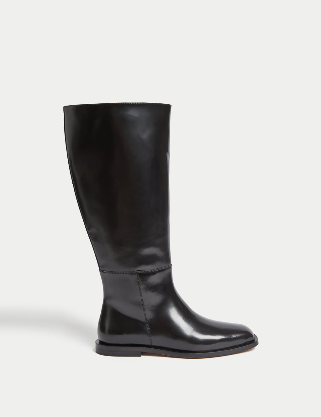 Patent Leather Flat Riding Boots image 1
