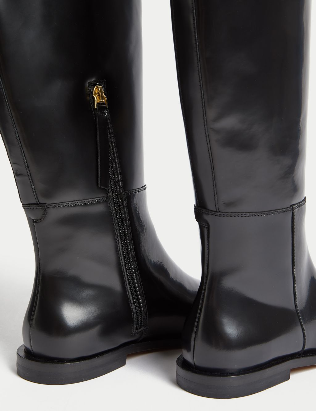 Patent Leather Flat Riding Boots image 3