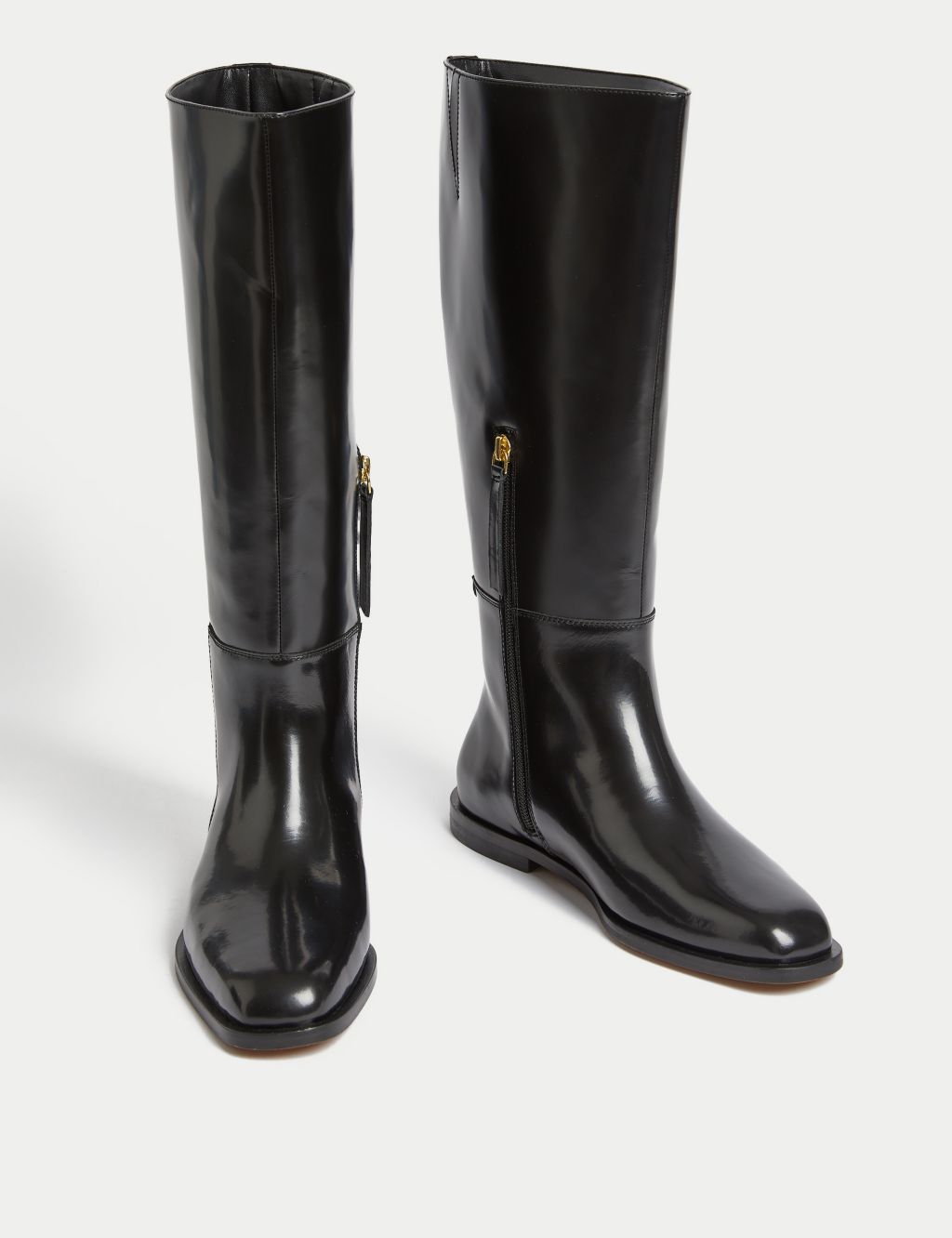 Patent Leather Flat Riding Boots image 2