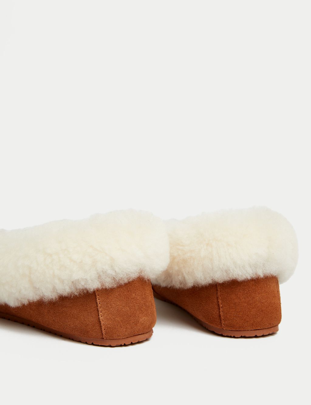 Suede Shearling Cuff Moccasin Slippers image 3