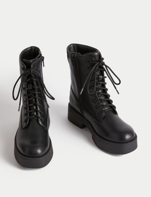 Chunky Biker Lace Up Boots
