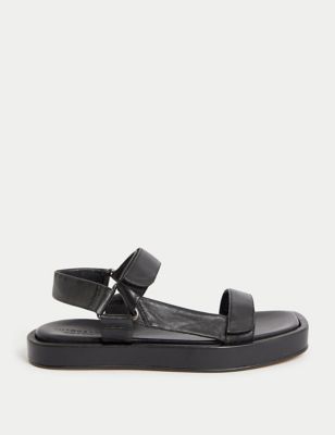 Leather Flatform Sandals - GR