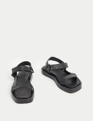 Leather Flatform Sandals