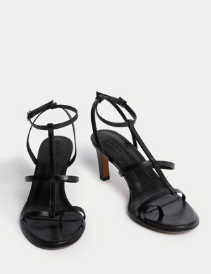 Leather Strappy Stiletto Heel Sandals
