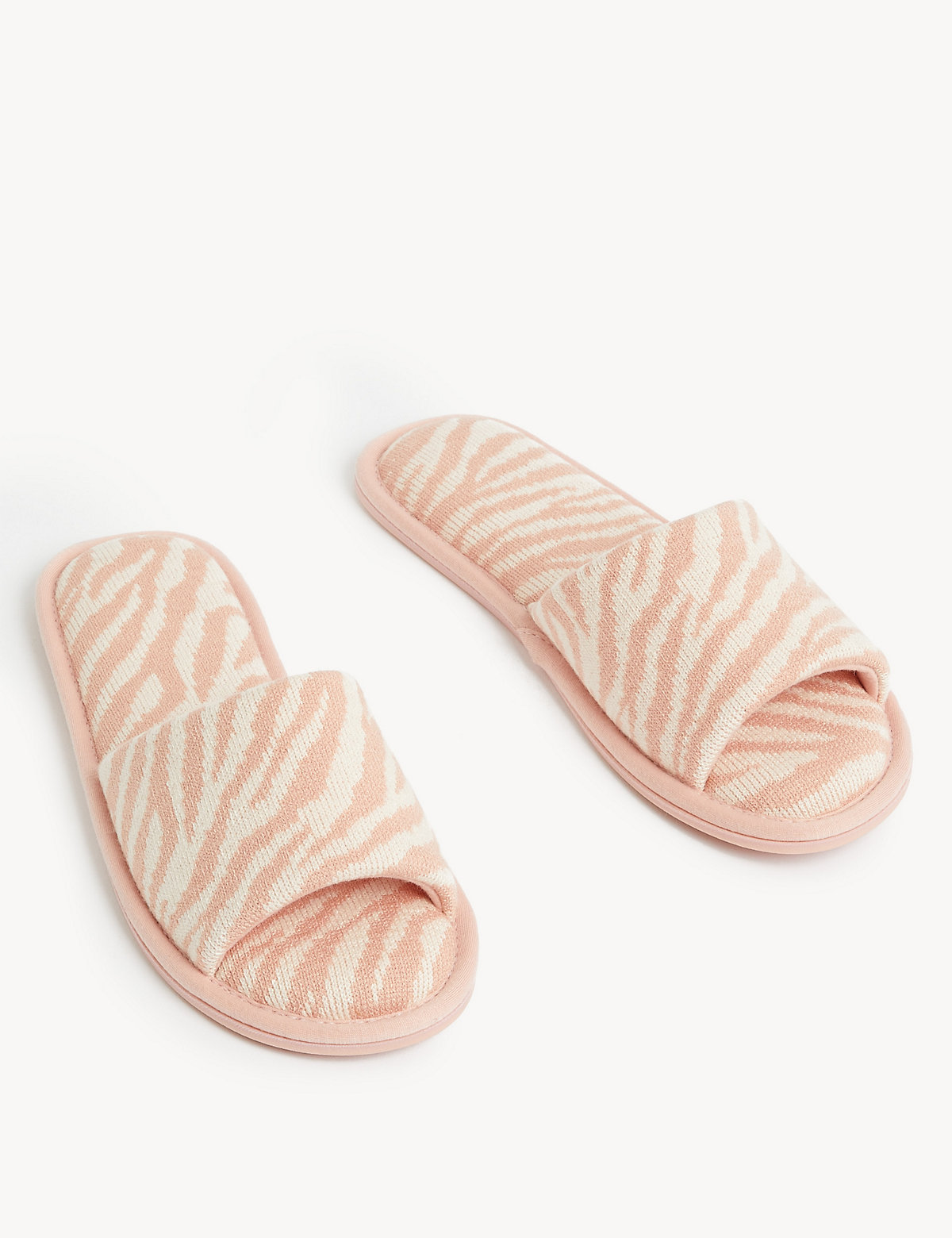 Zebra Print Open Toe Mule Slippers