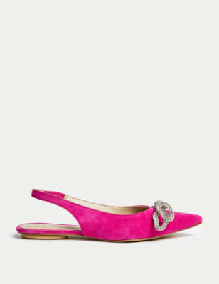 

Womens M&S Collection Suede Embellished Bow Slingback Shoes - Cerise, Cerise