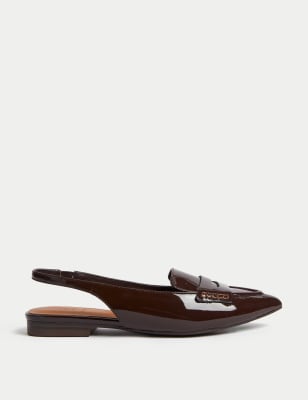 

M&S Collection Zapatos de piel planos sin cordones sin talónWomens - Damson, Damson