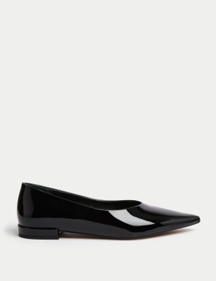 M&s ladies best sale flat black shoes