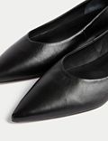 Leather Slip On Flat Pointed Pumps