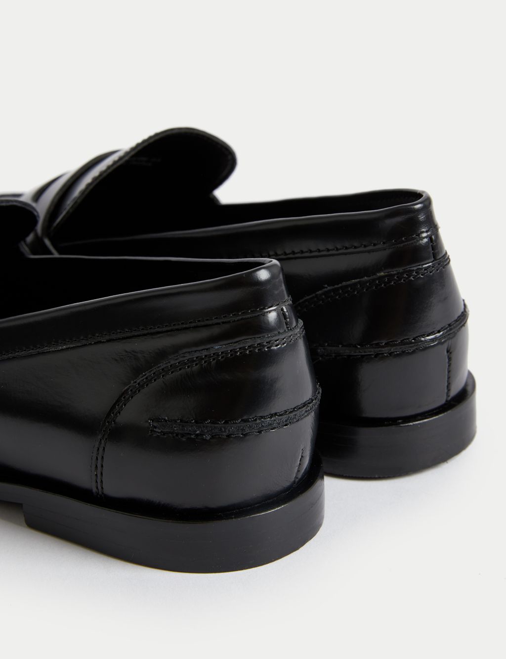Leather Flat Square Toe Loafers image 3