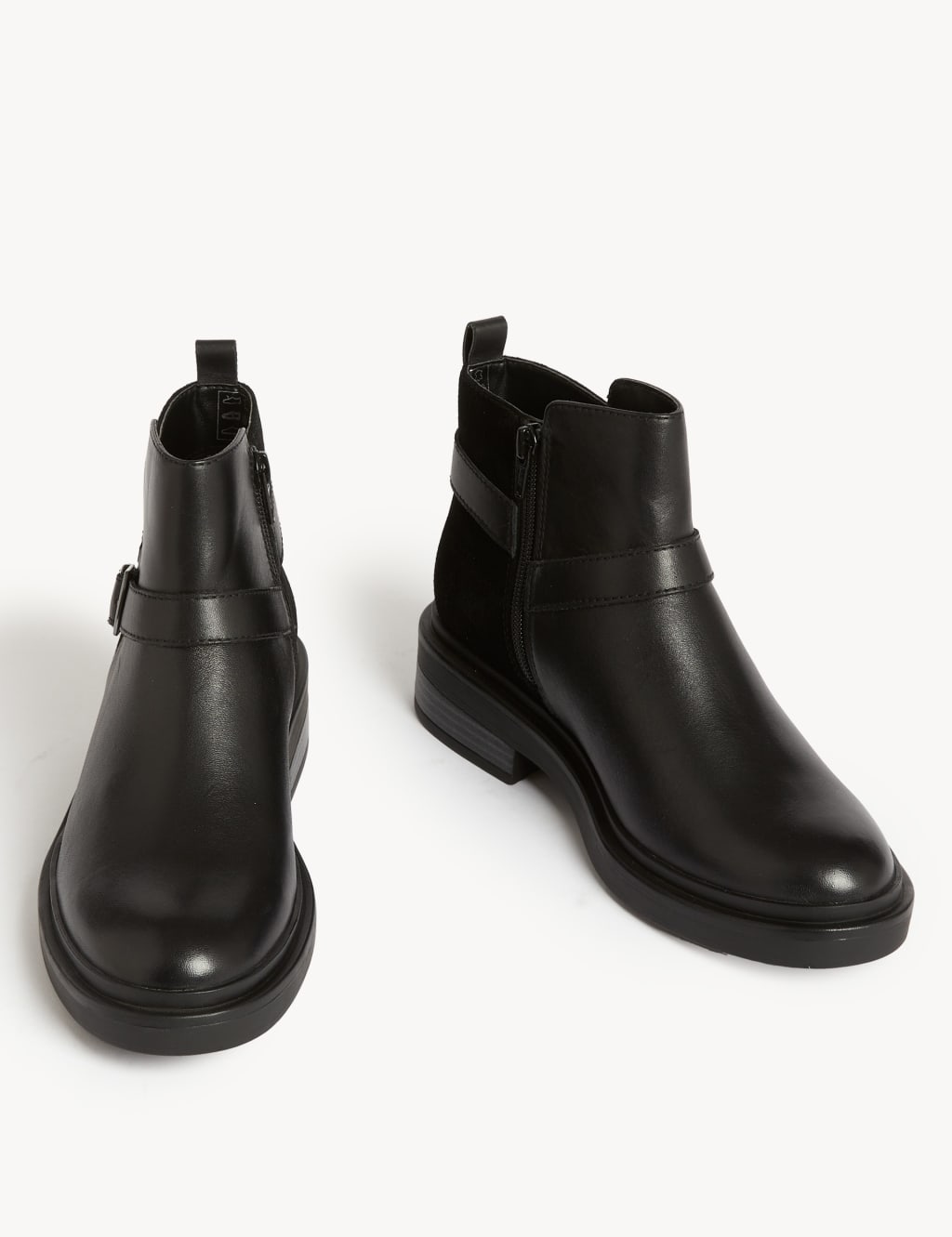 Wide Fit Leather Buckle Ankle Boots image 2