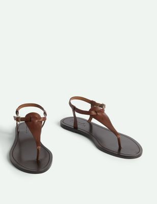 Leather Thong Flat Sandals
