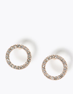 Oorknopjes met ronde glittersteentjes