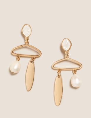  Pendants d'oreilles tendance assortis - Crème