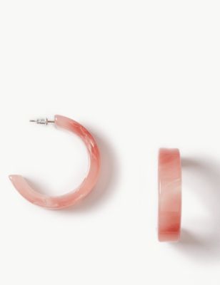 Thick Mini Resin Hoop Earrings | M&S Collection | M&S
