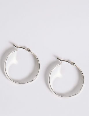 Silver Plated Hoop Earrings - CH