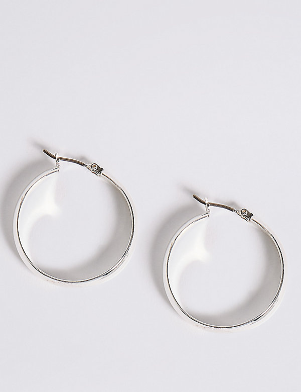 Silver Plated Hoop Earrings - NZ
