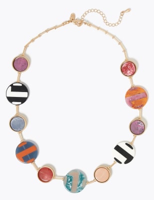 Halsketting met kunststof rondjes