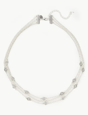 Collier multirang orn&eacute;s de clous &agrave; paillettes