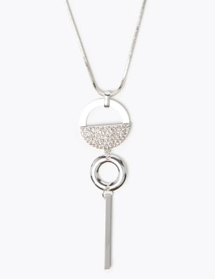 Collier long en argent de style oriental
