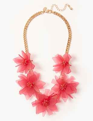 Glitter Flower Collar Necklace