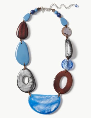 Collier &eacute;pais &agrave; motif marbr&eacute;