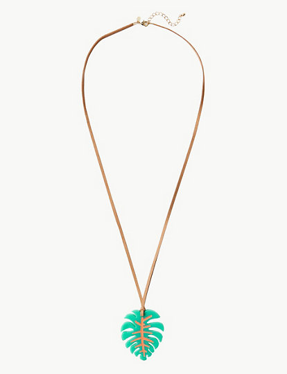 Palm Leaf Pendant Necklace