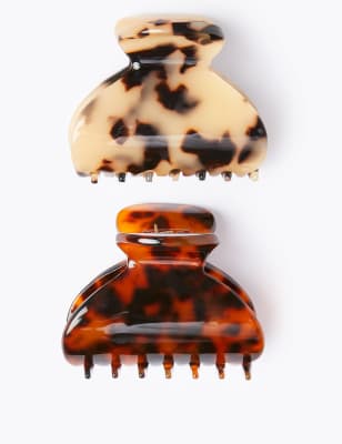 Lot de 2&nbsp;barrettes à motif écaille de tortue et bouledogue - FR