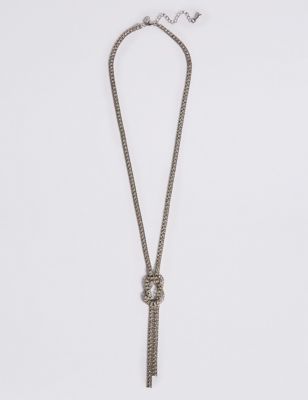Trapped Diamanté Knot Necklace | M&S Collection | M&S