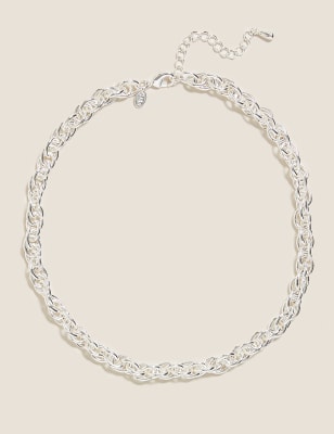  Collier à gros maillons style chaînette - Argent