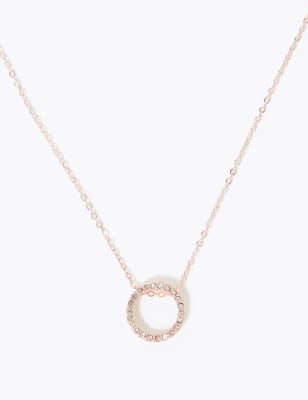  Collier plaqué or composé de cercles, effet étincelant - Rosé Assorti