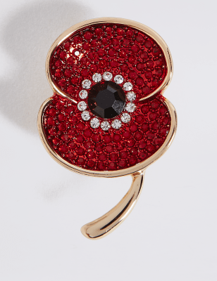 The Poppy Collection® Sparkle Poppy Brooch | M&S Collection | M&S