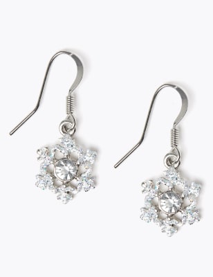 Pendants d'oreilles &agrave; motif flocon de neige