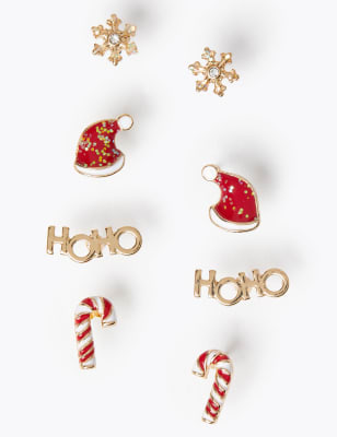 Lot de boucles d&rsquo;oreilles de No&euml;l