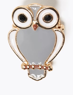 Broche en &eacute;mail &agrave; motif chouette