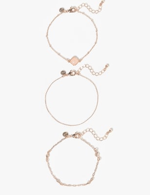 Set van 3 armbanden met rozenkwarts