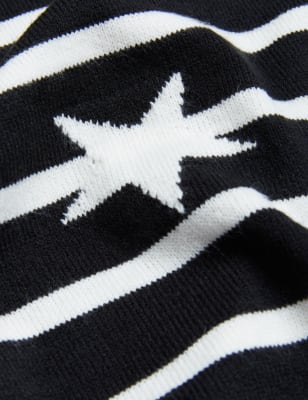 

Womens M&S Collection Supersoft Striped Star V-Neck Jumper - Black Mix, Black Mix
