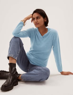 

Womens M&S Collection Supersoft V-Neck Jumper - Petrol, Petrol