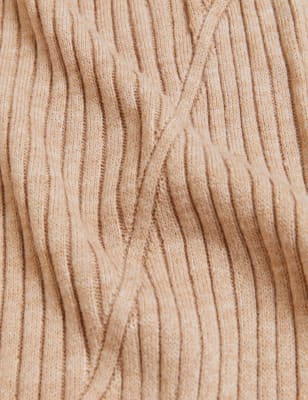 

Womens M&S Collection Bequeme, superweiche Strickjacke mit Blockfarben - Camel Mix, Camel Mix