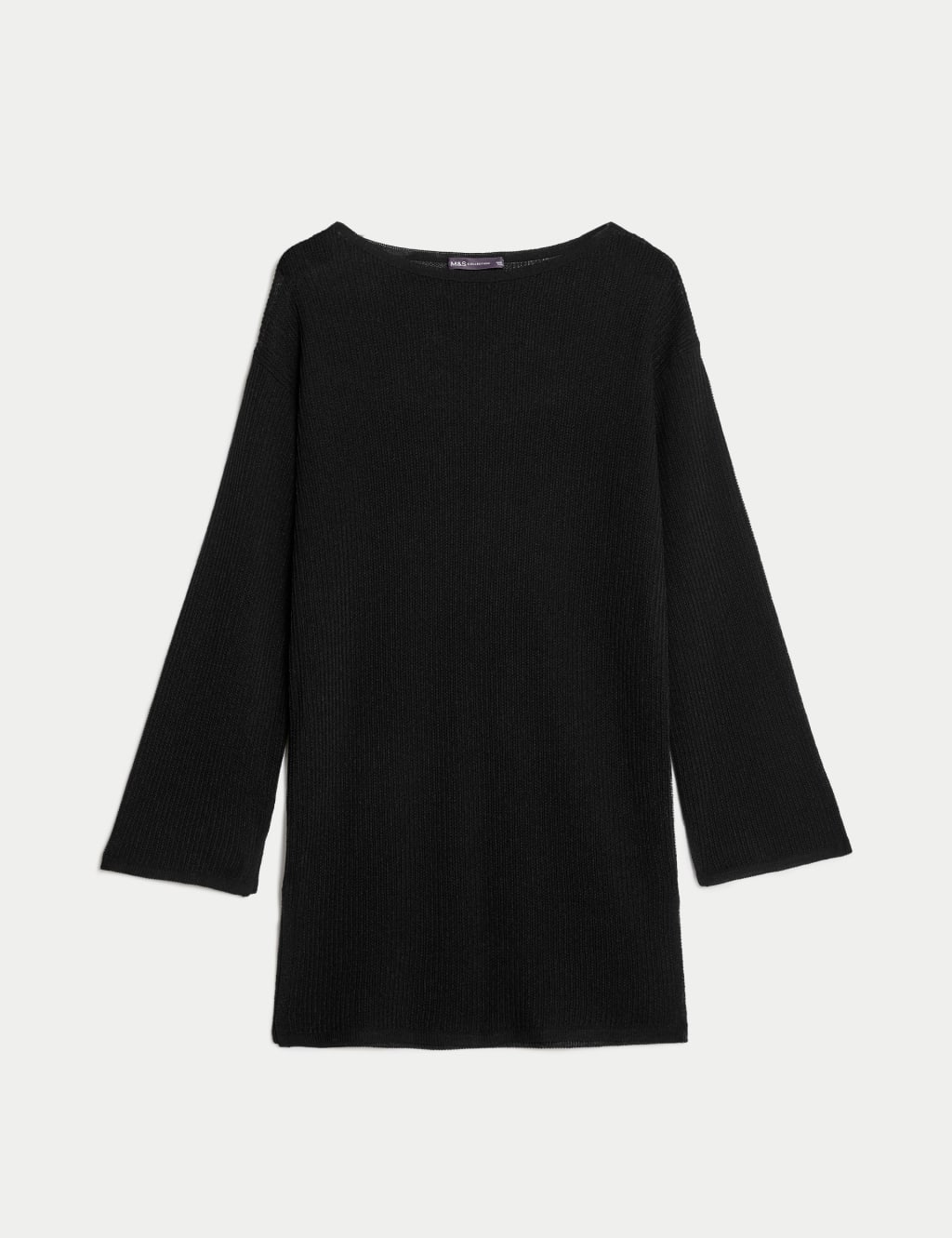 Ribbed Slash Neck Longline Jumper image 2