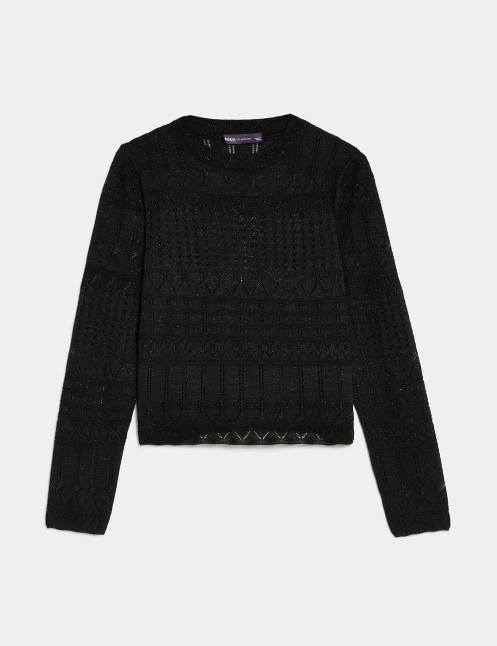 Sparkly Pointelle Crew Neck Jumper image 2