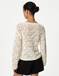 Pullover aus Baumwollmischgewebe mit Rautenmuster