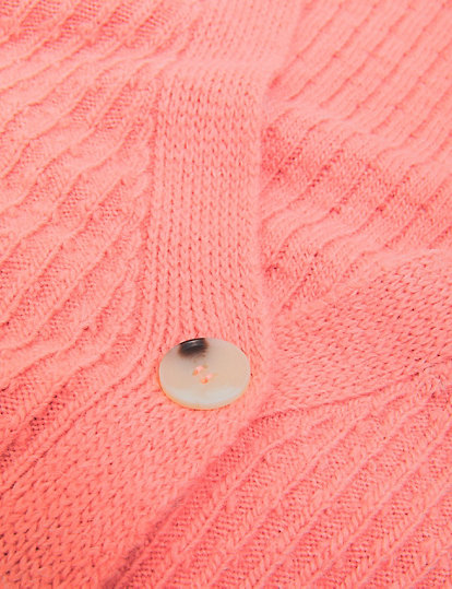 Textured V-Neck Button Front Cardigan
