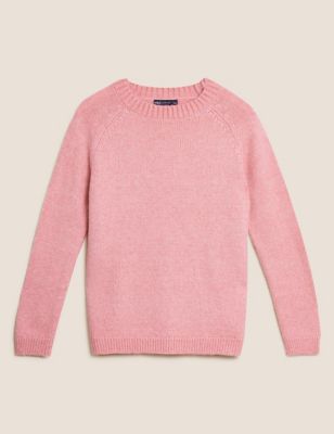 M&S Womens Crew Neck Relaxed Jumper with Wool